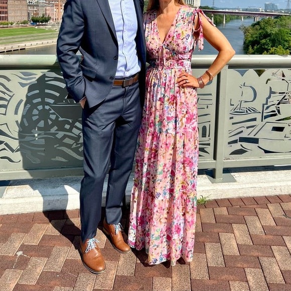 Shoshanna Floral Maxi Dress - Pink and Blue - Picture 3 of 7